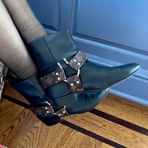 Black Louis Vuitton booties